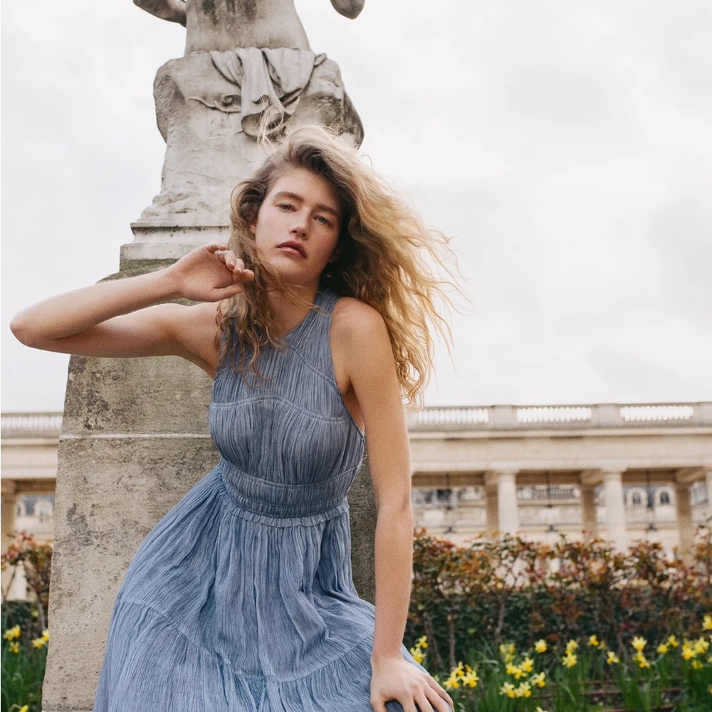 Ulla Johnson Freesia Blue Midi Dress